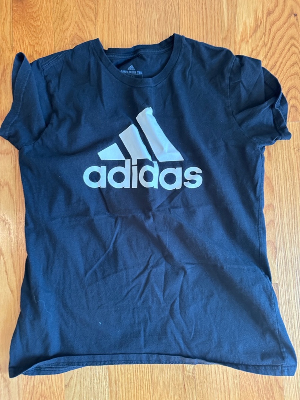 adidas Black Tee with White Trefoil Logo